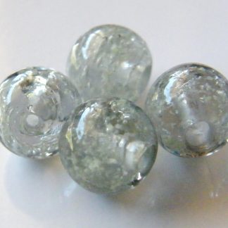 10mm glow round lampwork glass beads smoky grey