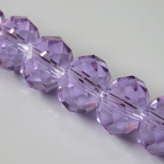 9x12mm Faceted Crystal Rondelles - Lilac
