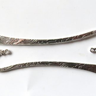 124mm Metal Alloy Hook Bookmarks - Antique Silver
