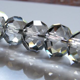 9x12mm faceted crystal rondelle black diamond