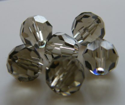 6mm Faceted Round Crystal Beads Morion