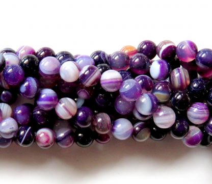 6mm purple agate round gemstone beads