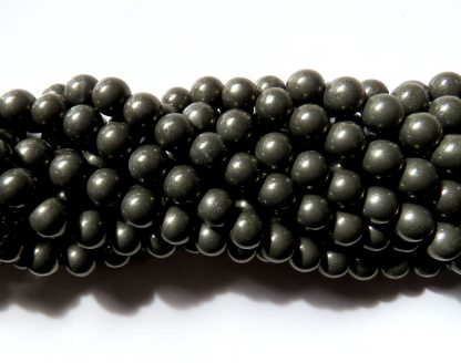 8mm pyrite round gemstone beads