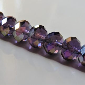 8x10mm Faceted Crystal Rondelles - Amethyst AB