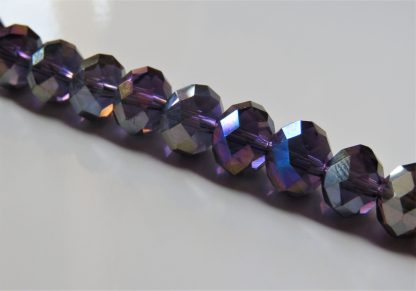 8x10mm Faceted Crystal Rondelles - Amethyst AB