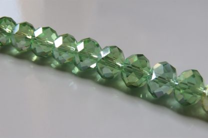 8x10mm Faceted Crystal Rondelles - Pale Green AB