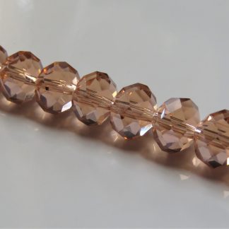 8x10mm Faceted Crystal Rondelles - Pale Peach AB