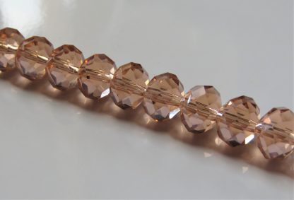8x10mm Faceted Crystal Rondelles - Pale Peach AB
