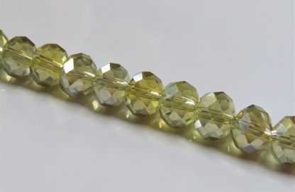 8x10mm Faceted Crystal Rondelles - Pale Topaz AB
