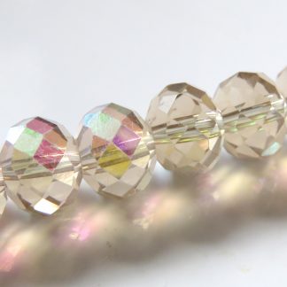 8x10mm Faceted Crystal Rondelles - Pale Smoky Topaz AB