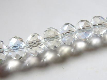 8x10mm Faceted Crystal Rondelles - Clear AB