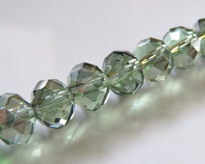 8x10mm Faceted Crystal Rondelles - Olive Green AB