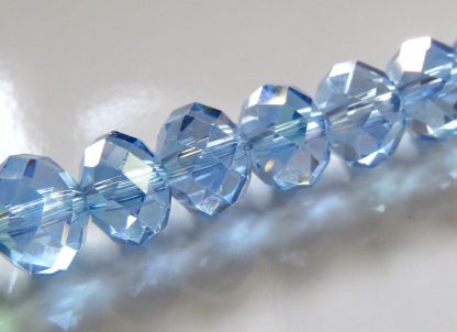 8x10mm Faceted Crystal Rondelles - Pale Blue AB