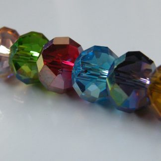 8x10mm Faceted Crystal Rondelles - Mixed AB