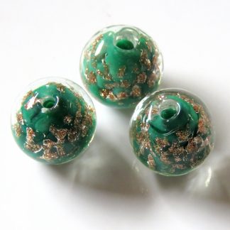 12mm round goldsand lampwork glass beads opaque teal