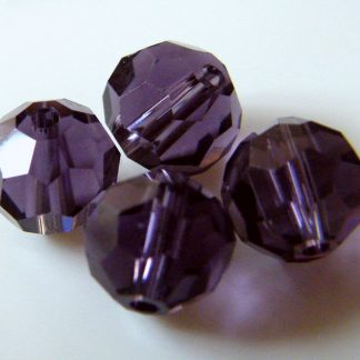 8mm round faceted amethyst crystal beads