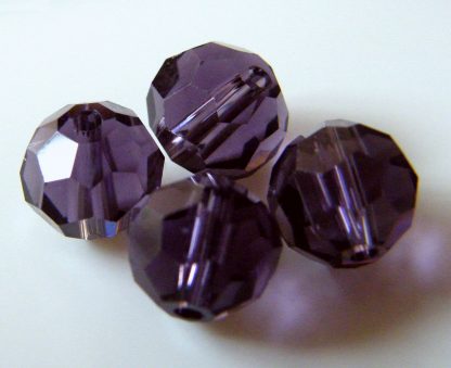 8mm round faceted amethyst crystal beads