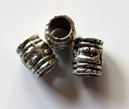 8x7mm antique silver zinc alloy metal barrel spacer beads