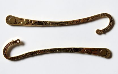 124mm Metal Alloy Hook Bookmarks - Antique Gold