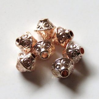 7mm rose gold metal alloy bicone spacer beads