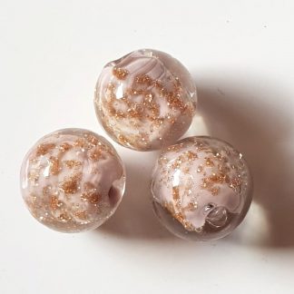 12mm round goldsand lampwork glass beads pale lavender