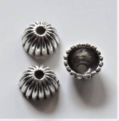8mm antique silver Metal Alloy Bead Caps