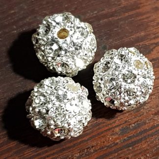 10mm silver zinc alloy metal round spacer beads rhinestones
