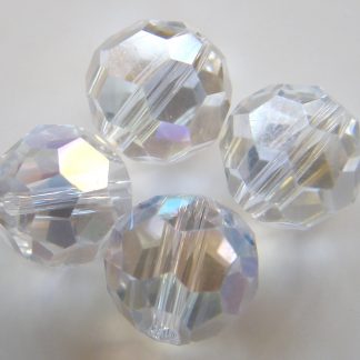 8mm round faceted clear crystal beads AB