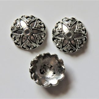 12x4mm Metal Alloy Spacer Bead Caps - Antique Silver (BC#37)