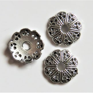13x2mm Metal Alloy Spacer Bead Caps - Antique Silver (BC#39)