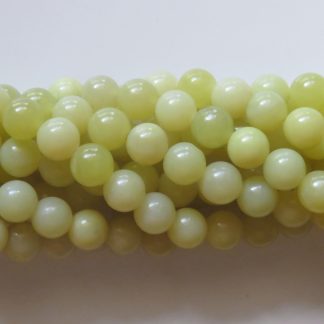 8mm lemon jade round gemstone bead