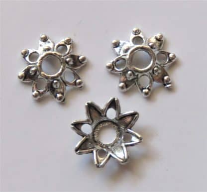 9x1.25mm Metal Alloy Spacer Bead Caps - Antique Silver (BC#21)