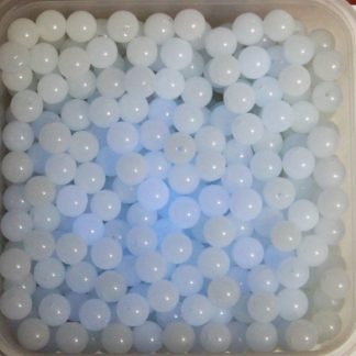 6mm Round Created Gemstone Beads - Fluoro-stone, Blue Glow