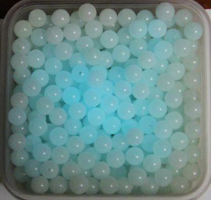 6mm Round Created Gemstone Beads - Fluoro-stone, Aqua Glow