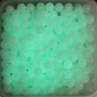 6mm Round Created Gemstone Beads - Fluoro-stone, Green Glow