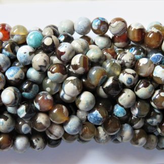 10mm blue fire agate round gemstone bead