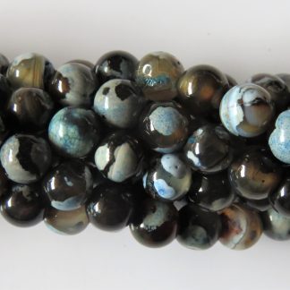 8mm blue fire agate round gemstone bead