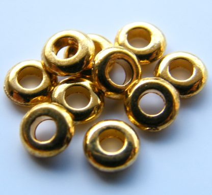 1x4mm gold zinc alloy metal rondelle spacer beads