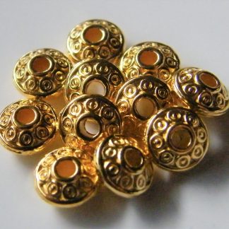 6x3mm gold zinc alloy metal bicone spacer beads