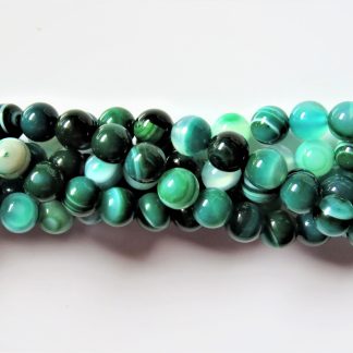 8mm emerald green agate round gemstone beads