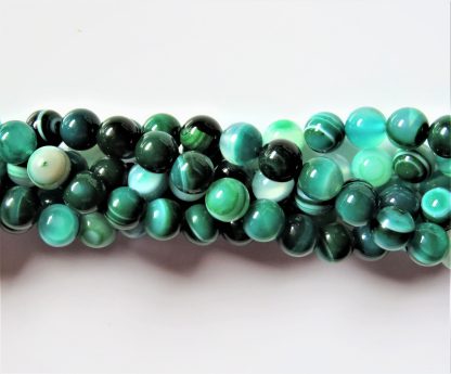 8mm emerald green agate round gemstone beads