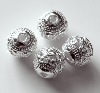 8mm silver zinc alloy metal round spacer beads