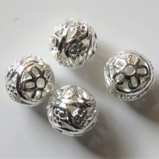 11mm bright silver zinc alloy metal round spacer beads