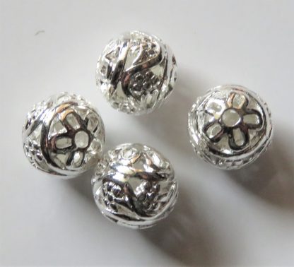 11mm bright silver zinc alloy metal round spacer beads