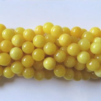 10mm malaysian jade round gemstone bead opaque yellow