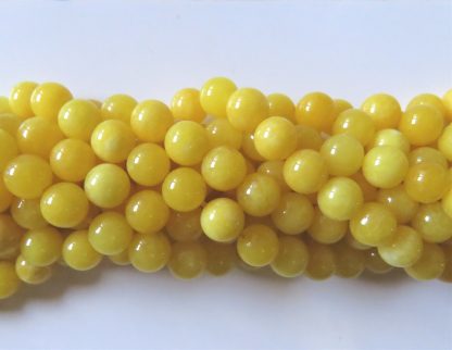 10mm malaysian jade round gemstone bead opaque yellow