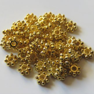 5mm gold zinc alloy metal daisy spacer beads
