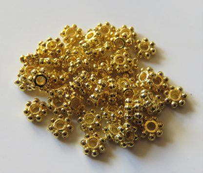 5mm gold zinc alloy metal daisy spacer beads