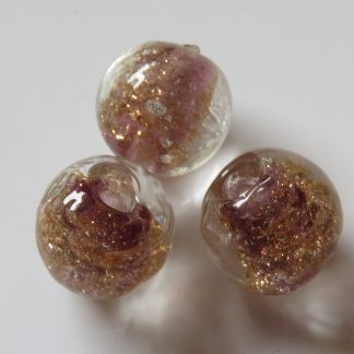 12mm round goldsand lampwork glass beads pale amethyst