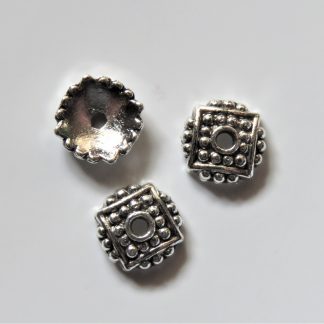 8x2.25mm Metal Alloy Spacer Bead Caps - Antique Silver